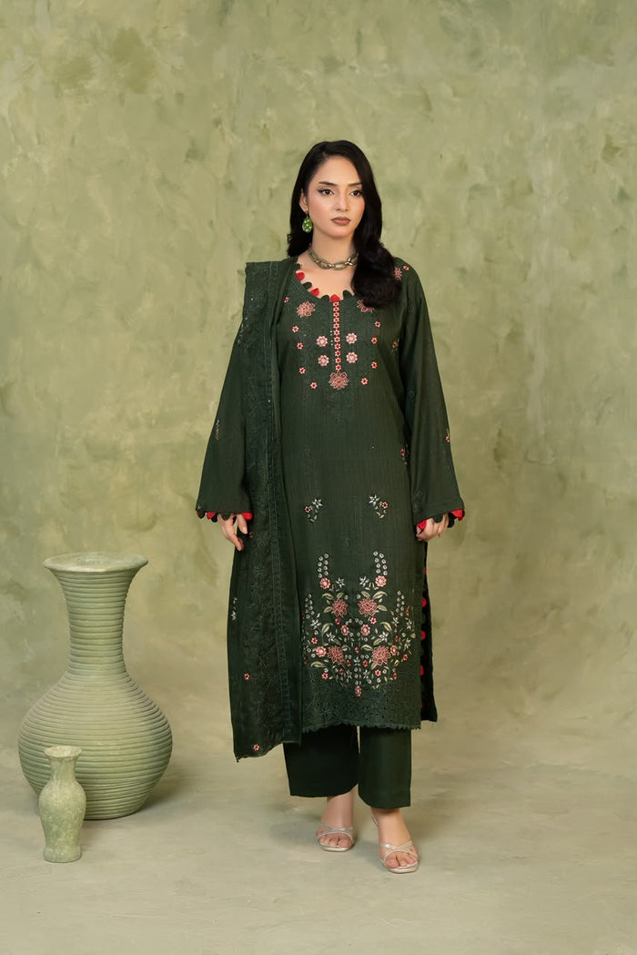 SHEEN LUXE 3PC EMBROIDERED WITH READY TO WEAR DUPATTA