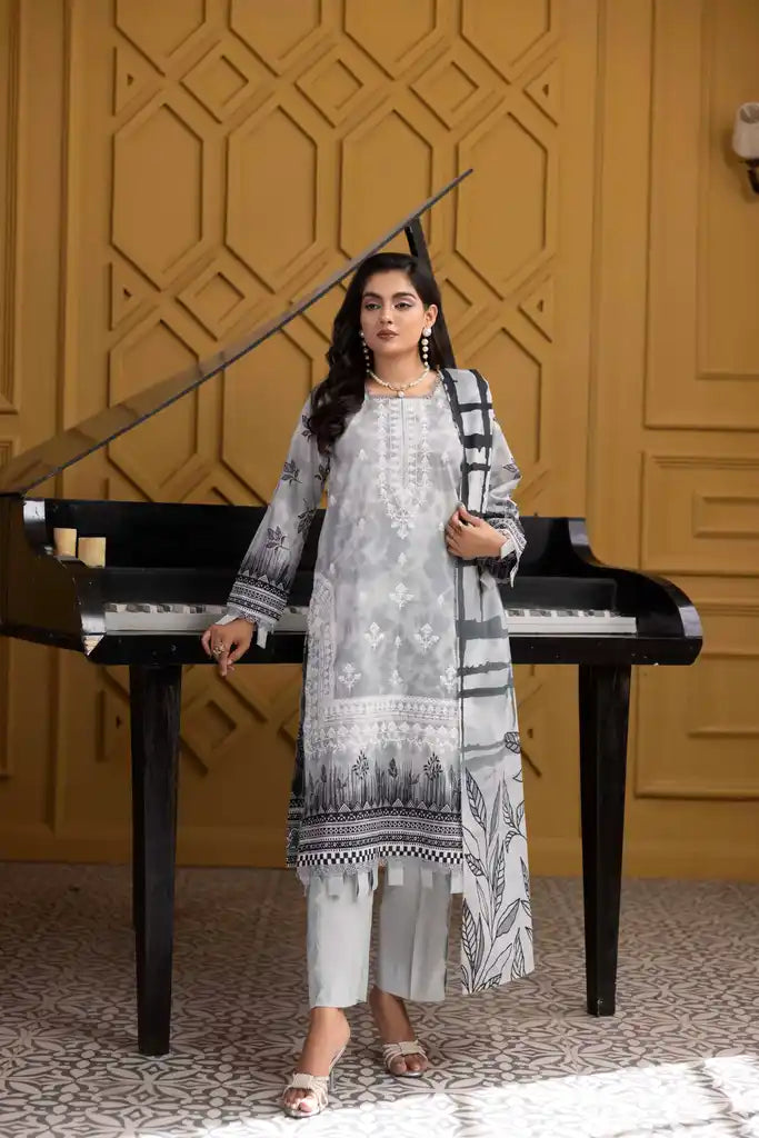 3 PIECE - EMBROIDERED LAWN SUIT