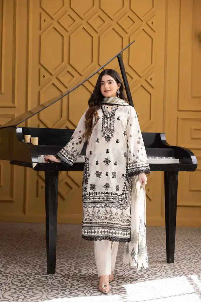 3 PIECE - EMBROIDERED LAWN SUIT