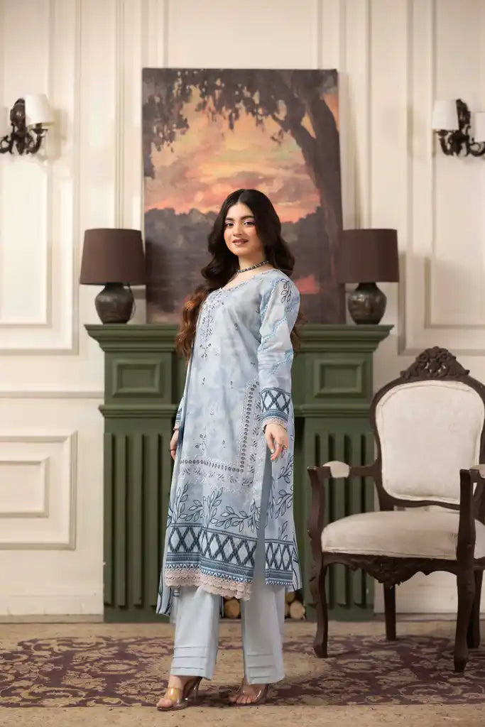3 PIECE - EMBROIDERED LAWN SUIT