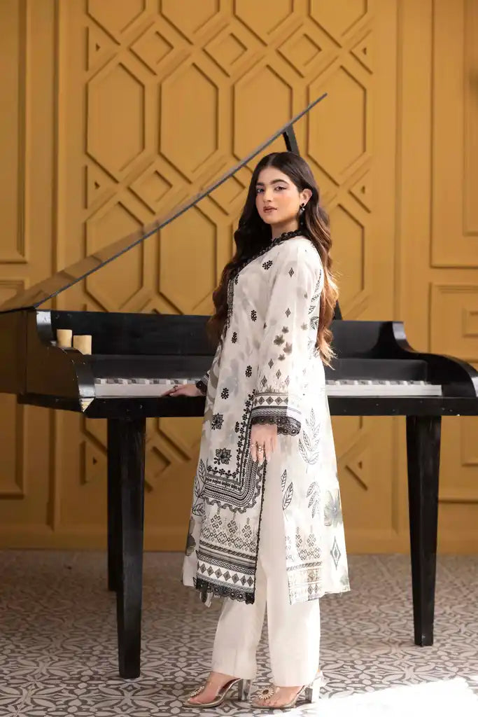 3 PIECE - EMBROIDERED LAWN SUIT