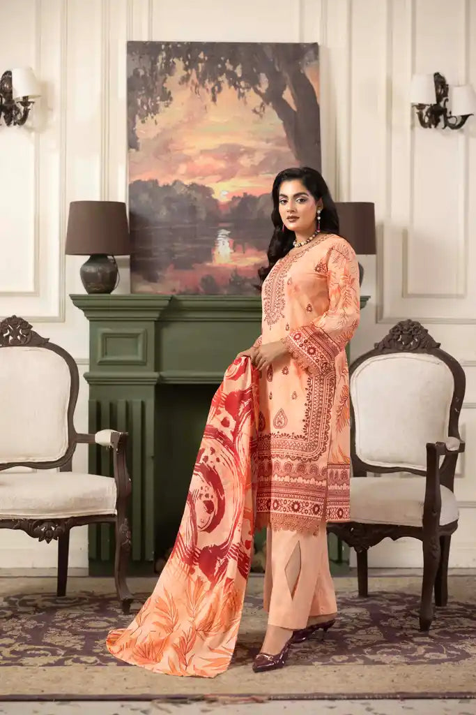 3 PIECE - EMBROIDERED LAWN SUIT