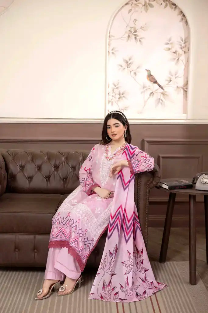 3 PIECE - EMBROIDERED LAWN SUIT