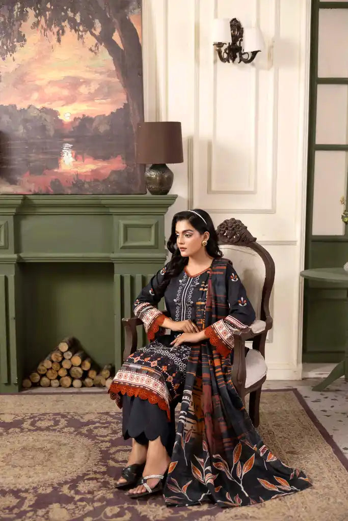 3 PIECE - EMBROIDERED LAWN SUIT