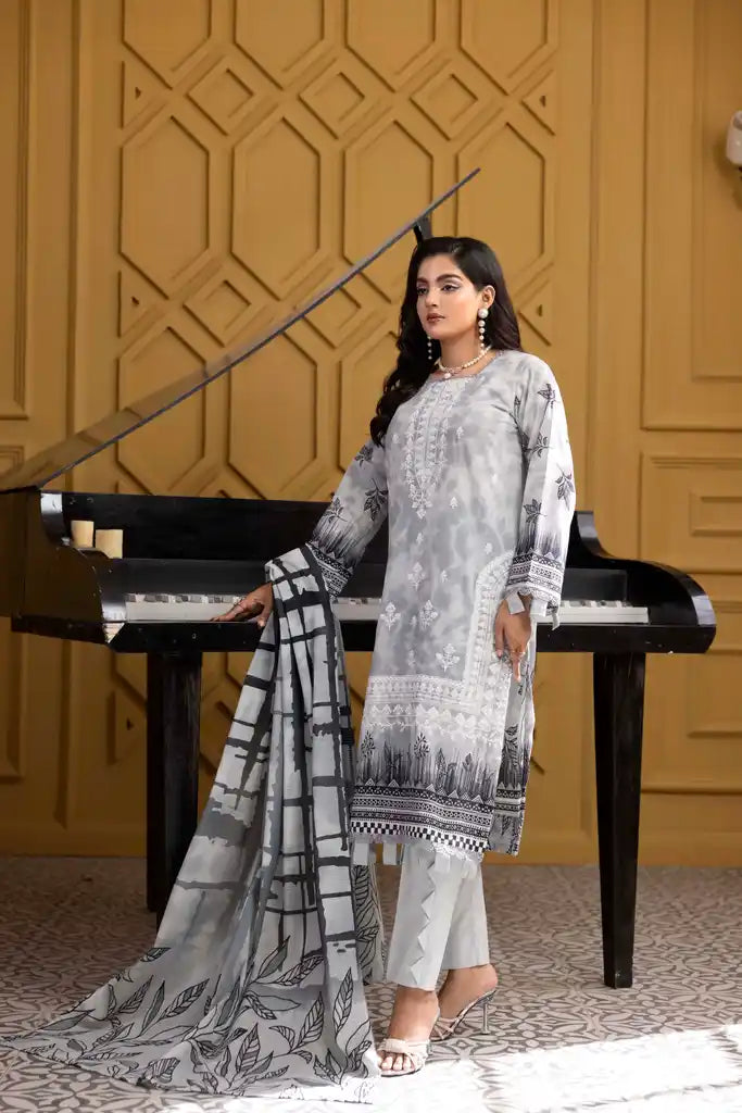 3 PIECE - EMBROIDERED LAWN SUIT