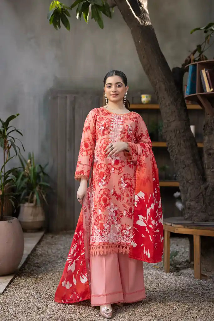 3 PIECE - EMBROIDERED LAWN SUIT
