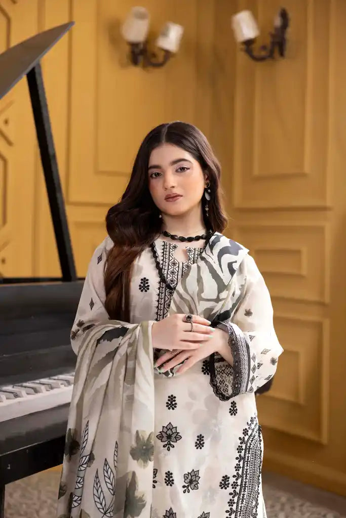 3 PIECE - EMBROIDERED LAWN SUIT