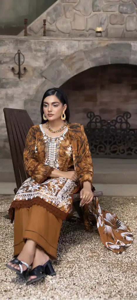 3 PIECE - EMBROIDERED LAWN SUIT