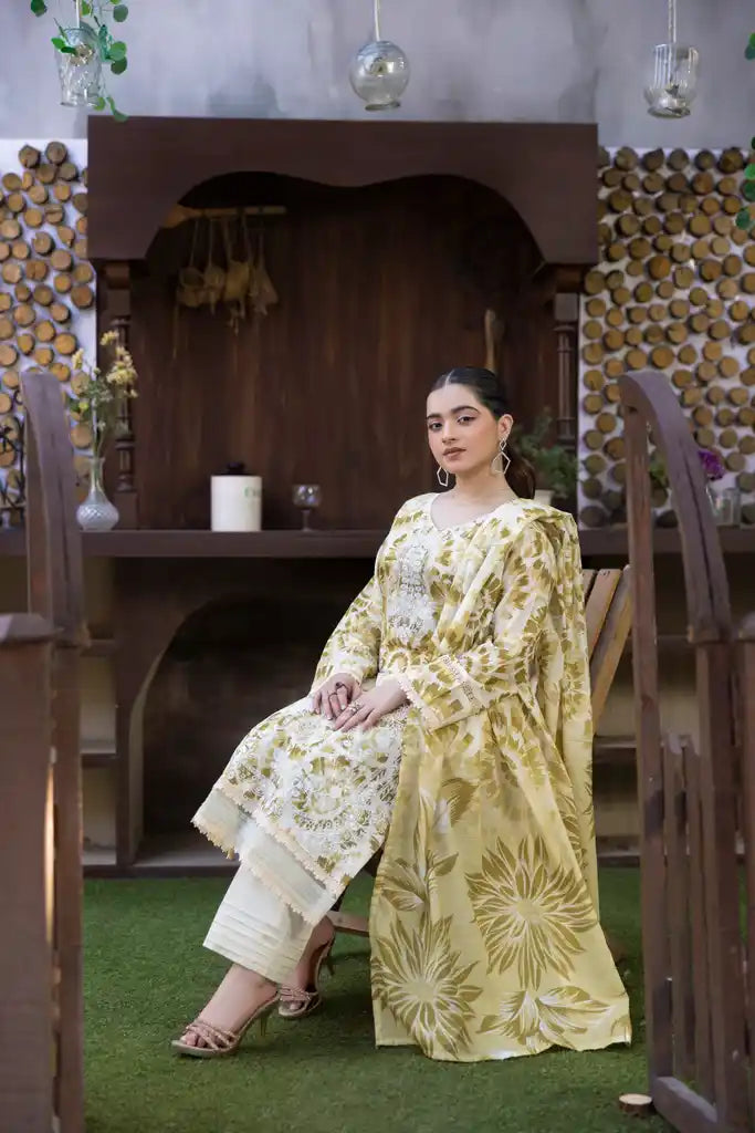 3 PIECE - EMBROIDERED LAWN SUIT