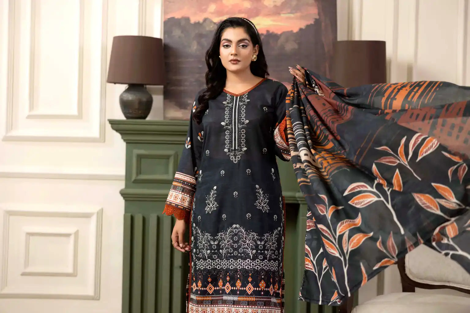3 PIECE - EMBROIDERED LAWN SUIT